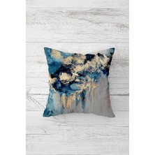 Canarino Pelangi Batik Desenli Çift Tarafı Baskılı Gizli Fermuar Yastık Kılıfı Kırlent Koltuk Yastık Kılıfı, Mavi 45 x 45