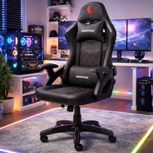 Rampage Nox Bel ve Boyun Destekli Carbon Deri Siyah/kırmızı Oyuncu Koltuğu KL-R43