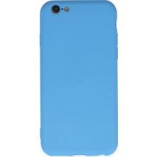 SDT Newface Apple iPhone 6 Plus Kılıf Nano Içi Kadife Silikon - Mavi