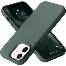 SDT Newface Apple iPhone 12 Kılıf Nano Içi Kadife Silikon - Koyu Yeşil