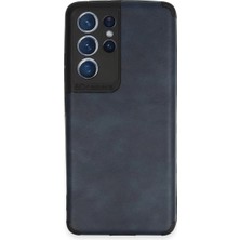SDT Newface Samsung Galaxy S21 Ultra Kılıf Loop Deri Silikon - Lacivert