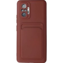 A-Luxe Newface Xiaomi Redmi Note 10 Pro Kılıf Kelvin Kartvizitli Silikon - Bordo