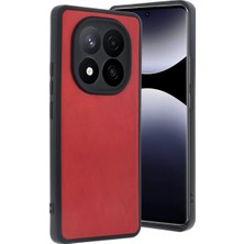 SDT Newface Xiaomi Redmi Note 14 Pro 5g Kılıf Aras Deri Kapak - Kırmızı
