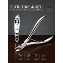ERHCE Batık Tırnak 2'li Seti Tırnak Eti Pensi + Yan Ağız Eğimli Tırnak Makası Solingen Ocean