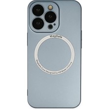 SDT Newface Apple iPhone 13 Pro Kılıf Jack Magneticsafe Lens Silikon - Sierra Blue