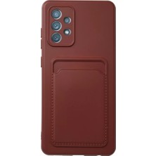 A-Luxe Newface Samsung Galaxy A72 Kılıf Kelvin Kartvizitli Silikon - Bordo