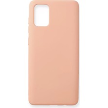 SDT Newface Samsung Galaxy A71 Kılıf Nano Içi Kadife Silikon - Pudra