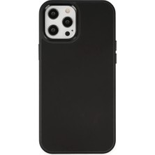 SDT Newface Apple iPhone 12 Pro Max Kılıf Asya Deri Silikon - Siyah