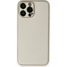SDT Newface Apple iPhone 13 Pro Kılıf Coco Deri Silikon Kapak - Beyaz