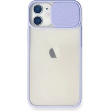 A-Luxe Newface Apple iPhone 11 Kılıf Palm Buzlu Kamera Sürgülü Silikon - Lila