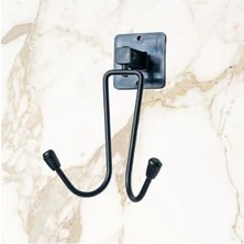 Canarino Kendiliğinden Yapışkanlı Siyah Paslanmaz Metal Bornoz ve Havlu Askılığı