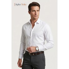 Eşiler Triko Erkek Mikrosaten Klasik Uzun Kollu Slim Fit Gömlek