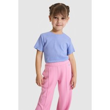 U.S. Polo Assn. Kız Çocuk Bisiklet Yaka Mor Basic Tişört 50325610-VR245