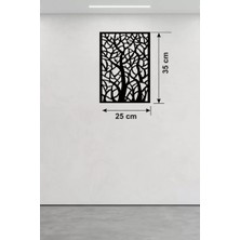 SDT Soyut Ağaç Dalları Ahşap Duvar Tablosu - 25X35 cm Lazer Kesim Dekoratif Pano