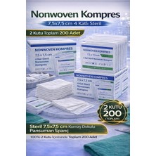 Timion Nonwoven Kompres 7,5x7,5 cm 4 Katlı Steril 100 Adet Kumaş Dokulu Pansuman  2 Kutu Lütfen Alacağı
