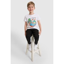 U.S. Polo Assn. Erkek Çocuk Beyaz Bisiklet Yaka Tişört 50327025-VR013