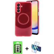 İlk El Grup Pilelistore™ Galaxy A26 Kılıf Ufuk Serisi - Siyah 3D Antistatik Cam Ekran Koruyucu + Raze Metal Kamera Lens - Gs