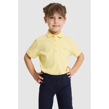 U.S. Polo Assn. Kız Çocuk Polo Yaka Açık Sarı Basic Tişört 50328218-VR004