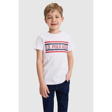 U.S. Polo Assn. Erkek Çocuk Beyaz Bisiklet Yaka Tişört 50327008-VR013