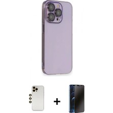 İlk El Grup Pilelistore™ iPhone 13 Pro Max Kılıf Siluet Minimal Özel Seri - Siyah 3D Antistatik Hayalet Cam Ekran Koruyucu + Shine Kamera Lens - Gd