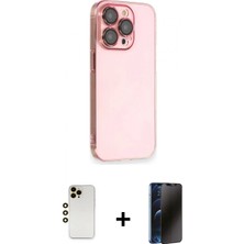 İlk El Grup Pilelistore™ iPhone 13 Pro Max Kılıf Siluet Minimal Özel Seri - Siyah 3D Antistatik Hayalet Cam Ekran Koruyucu + Shine Kamera Lens - Gd