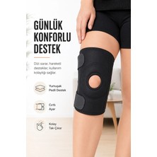 İlkyaz Fashion Açık Patella Destekli Ayarlanabilir Cırtlı Dizlik Spor Günlük Kullanım Diz Bandajı