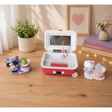 Ayder Online Satış Çocuk Odası Için Kromi ve Hello Kitty Mini Kar Küreli Müzikli Mücevher Kutusu