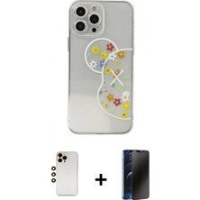 İlk El Grup Pilelistore™ iPhone 13 Pro Max Kılıf Eksen Asil Prime - Siyah 3D Antistatik Hayalet Cam Ekran Koruyucu + Shine Kamera Lens - Gd