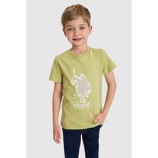 U.S. Polo Assn. Erkek Çocuk Yeşil Bisiklet Yaka Tişört 50325605-VR016
