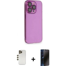 İlk El Grup Pilelistore™ iPhone 13 Pro Max Kılıf Siluet Minimal Özel Seri - Siyah 3D Antistatik Hayalet Cam Ekran Koruyucu + Shine Kamera Lens - Gd