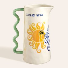 UltraMint Şık Seramik Sürahi 1900 Ml, Dayanıklı ve Hafif Tasarım