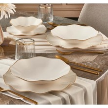UltraMint 12 Parça 4 Kişilik Gold Renk Yemek Takımı Seti