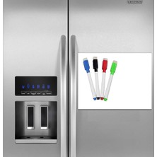 Premini Buzdolabı Magnet Not Panosu 30X42 cm + 4 Kalem, Mıknatıslı Yazı Tahtası
