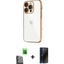 İlk El Grup Pilelistore™ iPhone 16 Pro Max Kılıf Vadi Minimal - Siyah 3D Antistatik Hayalet Cam Ekran Koruyucu + Raze Metal Kamera Lens - Sh