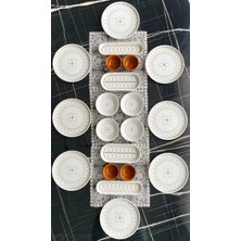 UltraMint Şık Altıgen Çeyrek Altın 20 Parça Kahvaltı Takımı Seti