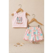 Surf Baskılı Crop Kız Çocuk Mayo Bikini Takım