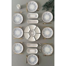 UltraMint Şık 8 Kişilik 19 Parça Iskandinav Tarzı Kahvaltı Takımı