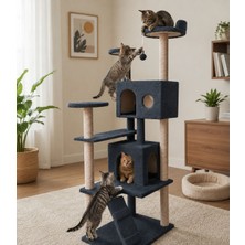 Missidea NR-0063 Kule Kedi Evi Tırmalama Antrasit