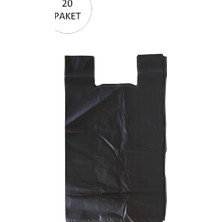 Marsilyan Siyah Hışır Atlet Poşet Mini Boy 22X31 cm 20 Paket Takriben 10.000 Adet