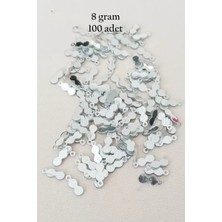 Marsilyan Oya Abiye Bileklik Kolye Pleksi Metalik Plastik Pul Gümüş Renk 8 Gram 100 Adet - BNC508