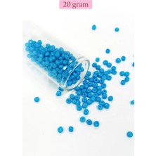 Marsilyan Dökme Cam Kum Boncuk Büyük Boy (6/0) 4 mm - 20 Gram - Açık Mavi - BNC106