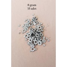 Marsilyan Oya Abiye Bileklik Kolye Pleksi Metalik Plastik Pul Gümüş Renk 8 Gram 35 Adet - BNC501