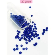 Marsilyan Dökme Cam Kum Boncuk Büyük Boy (6/0) 4 mm - 20 Gram - Koyu Mavi - BNC103