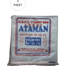 Marsilyan Kalın Şeffaf Atlet Poşet Küçük Boy 25X33 cm 1 kg (3 Paket-Takriben 510 Adet)