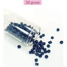 Marsilyan Dökme Cam Kum Boncuk Büyük Boy (6/0) 4 mm - 20 Gram - Lacivert - BNC098