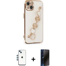 İlk El Grup Pilelistore™ iPhone 14 Kılıf Nova Işık Prime - Siyah 3D Antistatik Hayalet Cam Ekran Koruyucu + Shine Kamera Lens - Mı