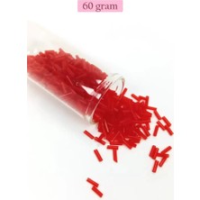 Marsilyan Uzun Boru Kesme Boncuk Çap 2mm Uzunluk 10 mm - 60 Gram - Kırmızı - BNC284
