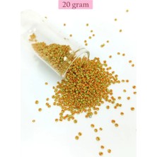 Marsilyan Dökme Cam Kum Boncuk (11/0) 2 mm - 20 Gram -  Sarı Turuncu - BNC031