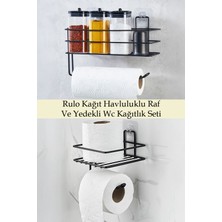 UltraMint Ikili Siyah Rulo Kağıt Havluluklu Wc Kağıtlık Seti