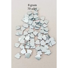 Marsilyan Oya Abiye Bileklik Kolye Pleksi Metalik Plastik Pul Gümüş Renk 8 Gram 70 Adet - BNC530